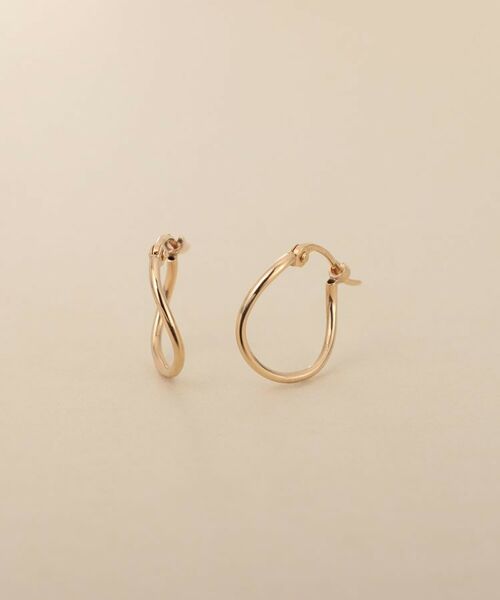 COCOSHNIK ONKITSCH / ココシュニックオンキッチュ ピアス・イヤリング | K10ウェーブフープピアス | 詳細1
