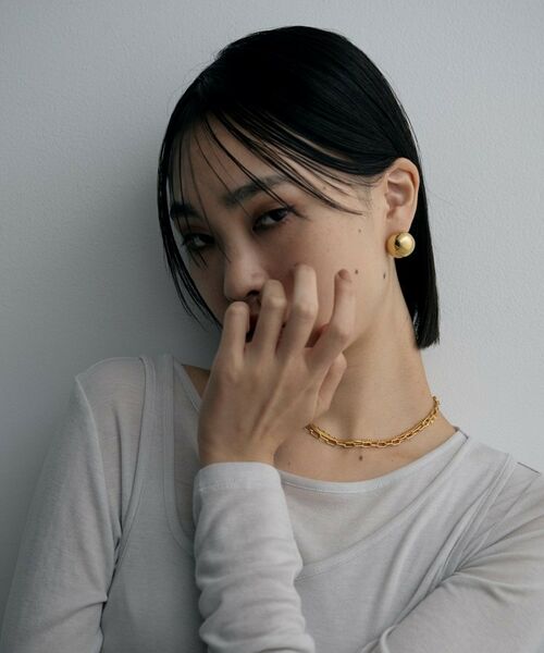 COCOSHNIK ONKITSCH / ココシュニックオンキッチュ ピアス・イヤリング | シルバー ホロウラウンドクッションピアス GP | 詳細8