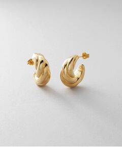 COCOSHNIK ONKITSCH / ココシュニックオンキッチュ ピアス・イヤリング | シルバー ホロウフープ クロワッサンピアス GP