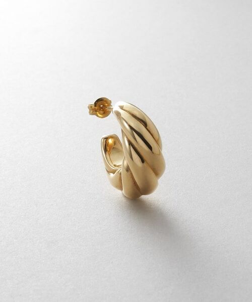 COCOSHNIK ONKITSCH / ココシュニックオンキッチュ ピアス・イヤリング | シルバー ホロウフープ クロワッサンピアス GP | 詳細2