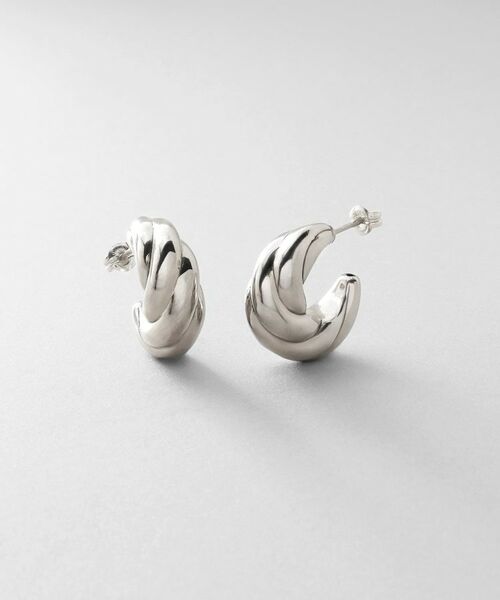 COCOSHNIK ONKITSCH / ココシュニックオンキッチュ ピアス・イヤリング | シルバー ホロウフープ クロワッサンピアス | 詳細1