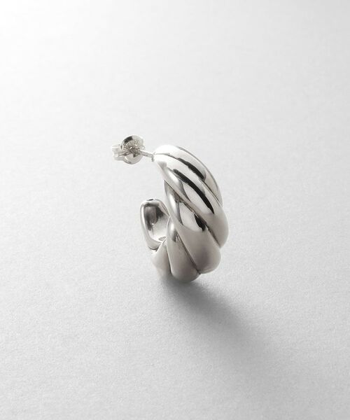 COCOSHNIK ONKITSCH / ココシュニックオンキッチュ ピアス・イヤリング | シルバー ホロウフープ クロワッサンピアス | 詳細2