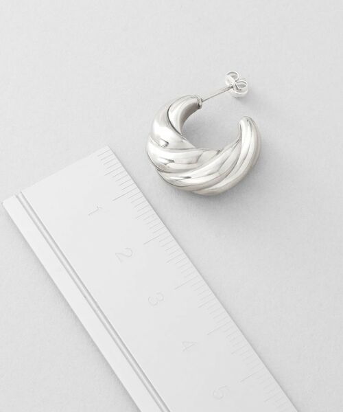 COCOSHNIK ONKITSCH / ココシュニックオンキッチュ ピアス・イヤリング | シルバー ホロウフープ クロワッサンピアス | 詳細4