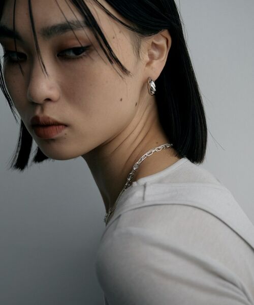 COCOSHNIK ONKITSCH / ココシュニックオンキッチュ ピアス・イヤリング | シルバー ホロウフープ クロワッサンピアス | 詳細7