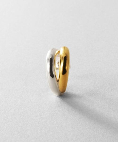 COCOSHNIK ONKITSCH / ココシュニックオンキッチュ ピアス・イヤリング | シルバー コンビカラー スモールフープ デュアルドームピアス | 詳細3