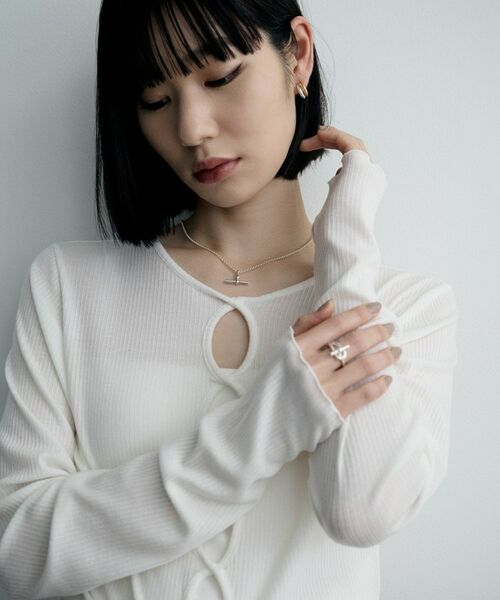 COCOSHNIK ONKITSCH / ココシュニックオンキッチュ ピアス・イヤリング | シルバー コンビカラー スモールフープ デュアルドームピアス | 詳細7