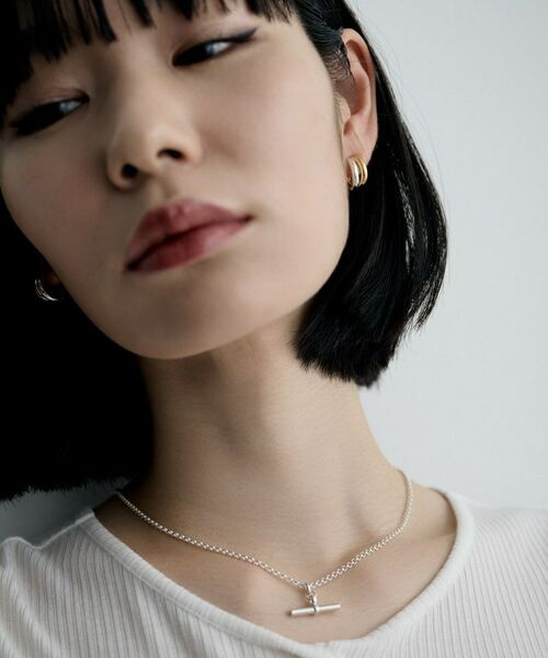 COCOSHNIK ONKITSCH / ココシュニックオンキッチュ ピアス・イヤリング | シルバー コンビカラー スモールフープ デュアルドームピアス | 詳細8