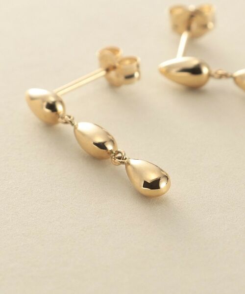 COCOSHNIK ONKITSCH / ココシュニックオンキッチュ ピアス・イヤリング | K10ホロウトリプルペアシェイプピアス | 詳細2