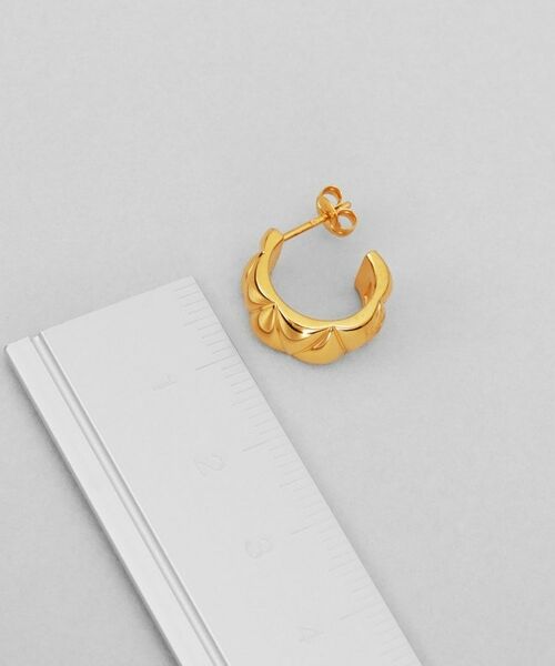 COCOSHNIK ONKITSCH / ココシュニックオンキッチュ ピアス・イヤリング | シルバー キルトフープピアス GP | 詳細5