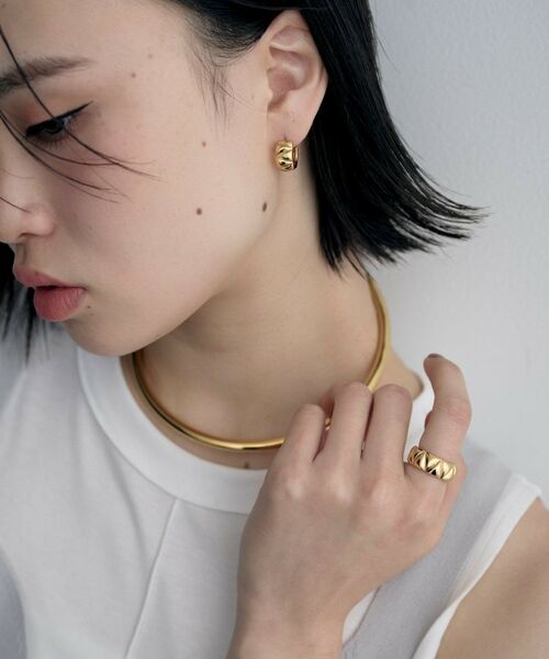 COCOSHNIK ONKITSCH / ココシュニックオンキッチュ ピアス・イヤリング | シルバー キルトフープピアス GP | 詳細8