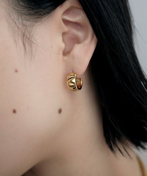 COCOSHNIK ONKITSCH / ココシュニックオンキッチュ ピアス・イヤリング | シルバー キルトフープピアス GP | 詳細9