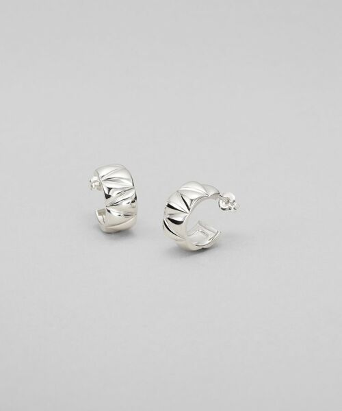 COCOSHNIK ONKITSCH / ココシュニックオンキッチュ ピアス・イヤリング | シルバー キルトフープピアス | 詳細1