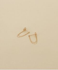 COCOSHNIK ONKITSCH / ココシュニックオンキッチュ ピアス・イヤリング | K10ミラーカットチェーン ドレープフープピアス