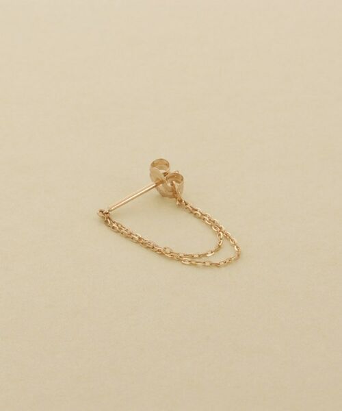 COCOSHNIK ONKITSCH / ココシュニックオンキッチュ ピアス・イヤリング | K10ミラーカットチェーン ドレープフープピアス | 詳細2