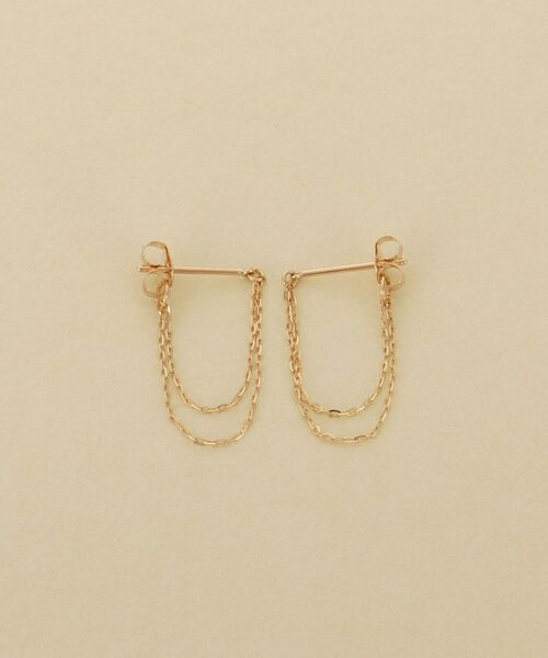 COCOSHNIK ONKITSCH / ココシュニックオンキッチュ ピアス・イヤリング | K10ミラーカットチェーン ドレープフープピアス | 詳細3