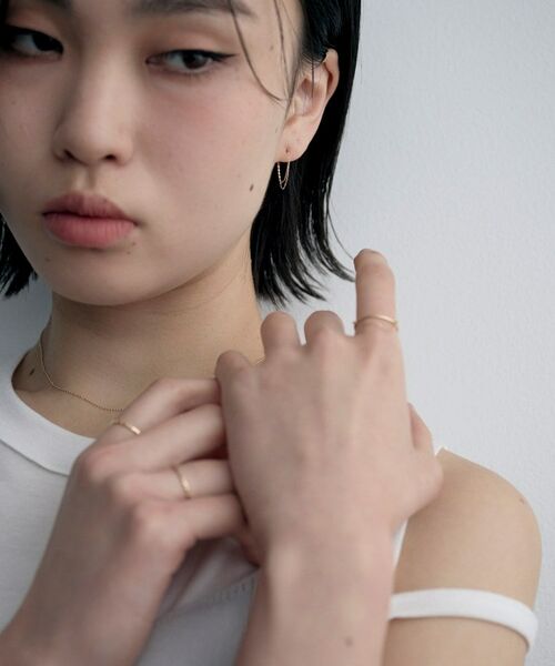 COCOSHNIK ONKITSCH / ココシュニックオンキッチュ ピアス・イヤリング | K10ミラーカットチェーン ドレープフープピアス | 詳細6