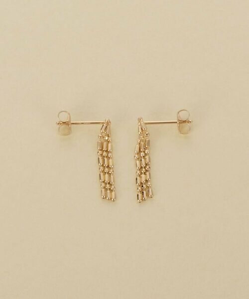 COCOSHNIK ONKITSCH / ココシュニックオンキッチュ ピアス・イヤリング | K10シリンダーチェーン フリンジピアス | 詳細3