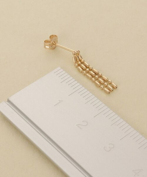 COCOSHNIK ONKITSCH / ココシュニックオンキッチュ ピアス・イヤリング | K10シリンダーチェーン フリンジピアス | 詳細4