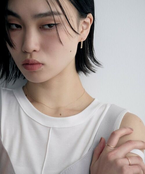 COCOSHNIK ONKITSCH / ココシュニックオンキッチュ ピアス・イヤリング | K10シリンダーチェーン フリンジピアス | 詳細6