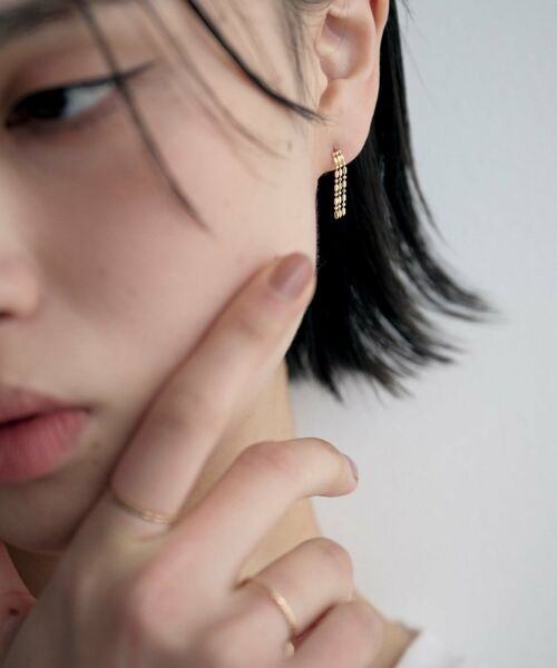 COCOSHNIK ONKITSCH / ココシュニックオンキッチュ ピアス・イヤリング | K10シリンダーチェーン フリンジピアス | 詳細7