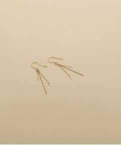 COCOSHNIK ONKITSCH / ココシュニックオンキッチュ ピアス・イヤリング | K10トリプルチェーン フックピアス