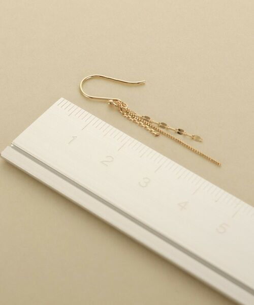 COCOSHNIK ONKITSCH / ココシュニックオンキッチュ ピアス・イヤリング | K10トリプルチェーン フックピアス | 詳細4