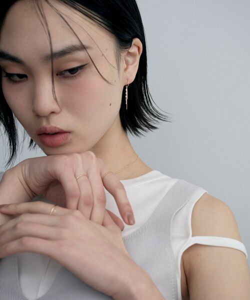 COCOSHNIK ONKITSCH / ココシュニックオンキッチュ ピアス・イヤリング | K10トリプルチェーン フックピアス | 詳細6