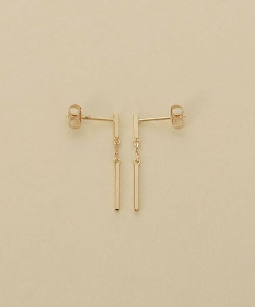 COCOSHNIK ONKITSCH / ココシュニックオンキッチュ ピアス・イヤリング | K10ホロウレクタングルハンギングピアス | 詳細4