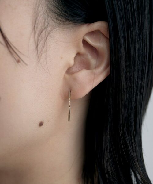 COCOSHNIK ONKITSCH / ココシュニックオンキッチュ ピアス・イヤリング | K10ホロウレクタングルハンギングピアス | 詳細9