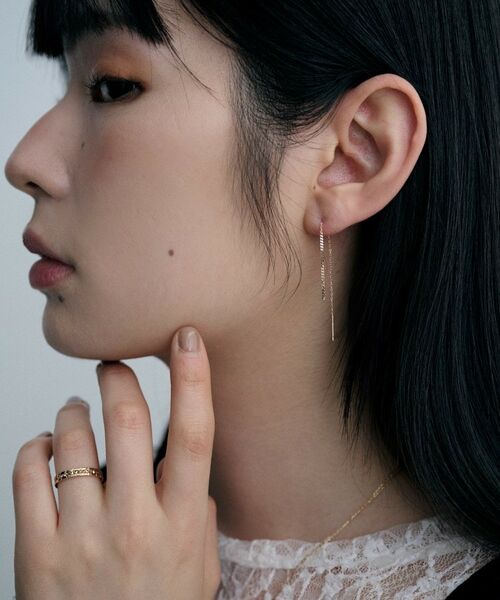 COCOSHNIK ONKITSCH / ココシュニックオンキッチュ ピアス・イヤリング | K10カーブ・ケーブルチェーン アメリカンピアス | 詳細8