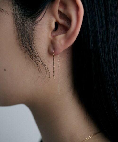 COCOSHNIK ONKITSCH / ココシュニックオンキッチュ ピアス・イヤリング | K10カーブ・ケーブルチェーン アメリカンピアス | 詳細9