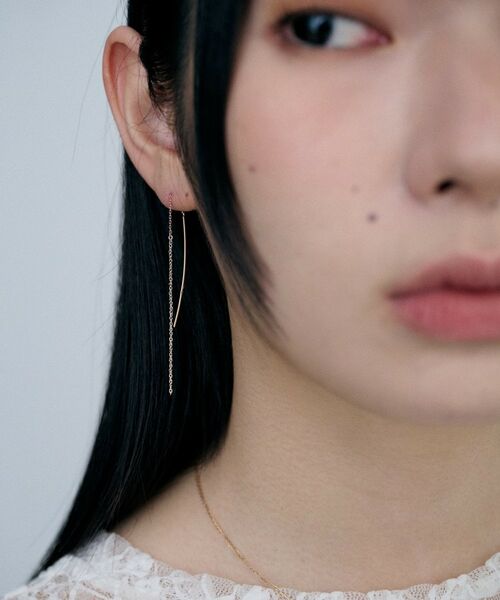 COCOSHNIK ONKITSCH / ココシュニックオンキッチュ ピアス・イヤリング | K10アーチバー スクリューチェーンピアス | 詳細8