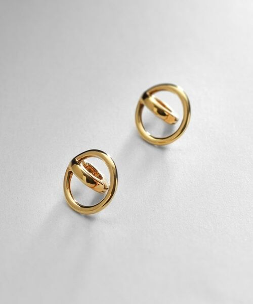 COCOSHNIK ONKITSCH / ココシュニックオンキッチュ ピアス・イヤリング | シルバー クロスフープ　イヤリング GP | 詳細1