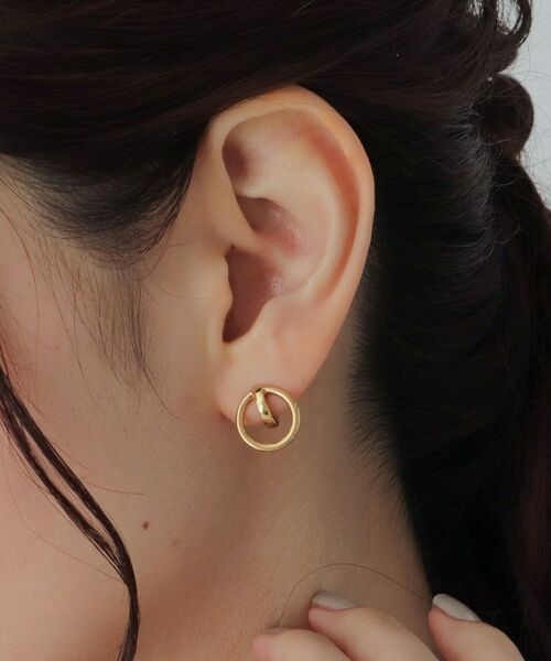 COCOSHNIK ONKITSCH / ココシュニックオンキッチュ ピアス・イヤリング | シルバー クロスフープ　イヤリング GP | 詳細5