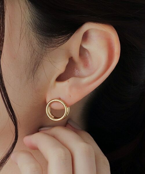 COCOSHNIK ONKITSCH / ココシュニックオンキッチュ ピアス・イヤリング | シルバー ダブルサークル　イヤリング GP | 詳細5