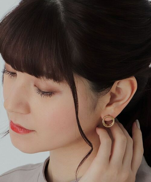 COCOSHNIK ONKITSCH / ココシュニックオンキッチュ ピアス・イヤリング | シルバー ダブルサークル　イヤリング GP | 詳細6