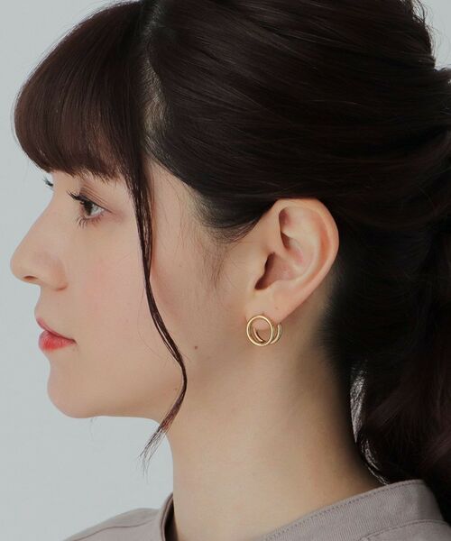 COCOSHNIK ONKITSCH / ココシュニックオンキッチュ ピアス・イヤリング | シルバー ダブルサークル　イヤリング GP | 詳細7