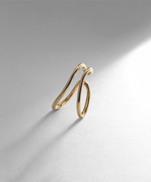 COCOSHNIK ONKITSCH / ココシュニックオンキッチュ ピアス・イヤリング | シルバー ニュアンスライン ダブルオーバルイヤーカフ GP | 詳細1