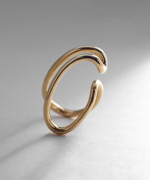 COCOSHNIK ONKITSCH / ココシュニックオンキッチュ ピアス・イヤリング | シルバー ニュアンスライン ダブルオーバルイヤーカフ GP | 詳細2