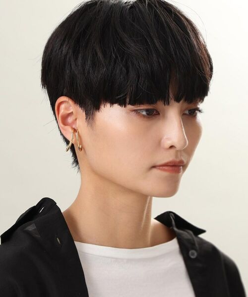 COCOSHNIK ONKITSCH / ココシュニックオンキッチュ ピアス・イヤリング | シルバー ニュアンスライン ダブルオーバルイヤーカフ GP | 詳細8