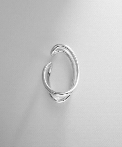 COCOSHNIK ONKITSCH / ココシュニックオンキッチュ ピアス・イヤリング | シルバー ニュアンスライン ダブルオーバルイヤーカフ | 詳細3