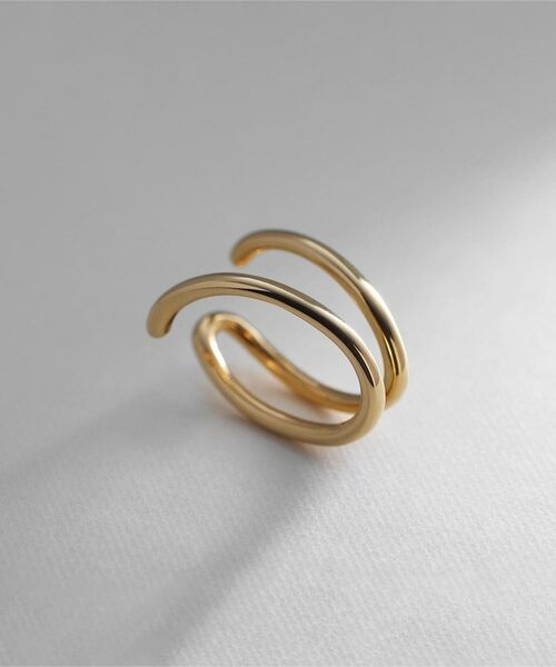 COCOSHNIK ONKITSCH / ココシュニックオンキッチュ ピアス・イヤリング | シルバー ニュアンスライン ダブルアーチイヤーカフ GP | 詳細2