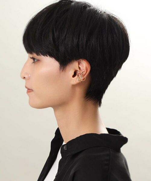 COCOSHNIK ONKITSCH / ココシュニックオンキッチュ ピアス・イヤリング | シルバー ニュアンスライン ダブルアーチイヤーカフ GP | 詳細7