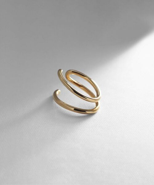 COCOSHNIK ONKITSCH / ココシュニックオンキッチュ ピアス・イヤリング | シルバー ニュアンスライン ダブルアーチイヤーカフ GP（ゴールド(600)）