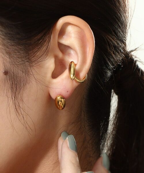 COCOSHNIK ONKITSCH / ココシュニックオンキッチュ ピアス・イヤリング | シルバー オーバルモチーフ スモールイヤーカフ GP | 詳細9