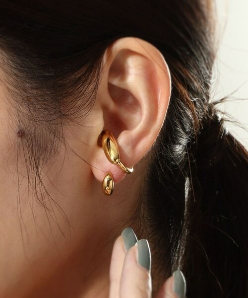 COCOSHNIK ONKITSCH / ココシュニックオンキッチュ ピアス・イヤリング | シルバー オーバルモチーフ ラージイヤーカフ GP | 詳細9