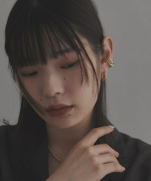 COCOSHNIK ONKITSCH / ココシュニックオンキッチュ ピアス・イヤリング | シルバー ホロウイヤーカフ クロスフープ GP | 詳細6