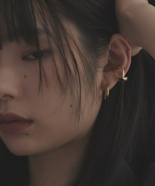 COCOSHNIK ONKITSCH / ココシュニックオンキッチュ ピアス・イヤリング | シルバー ホロウイヤーカフ クロスフープ GP | 詳細8