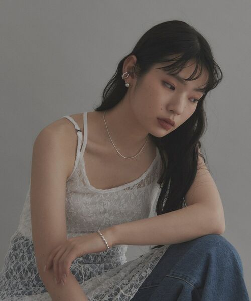 COCOSHNIK ONKITSCH / ココシュニックオンキッチュ ピアス・イヤリング | シルバー ホロウイヤーカフ クロスフープ | 詳細5