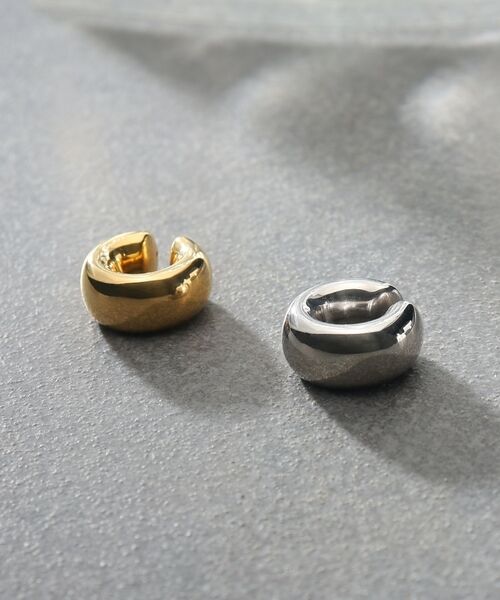 COCOSHNIK ONKITSCH / ココシュニックオンキッチュ ピアス・イヤリング | シルバー ホロウイヤーカフ ワイドフープ GP | 詳細4